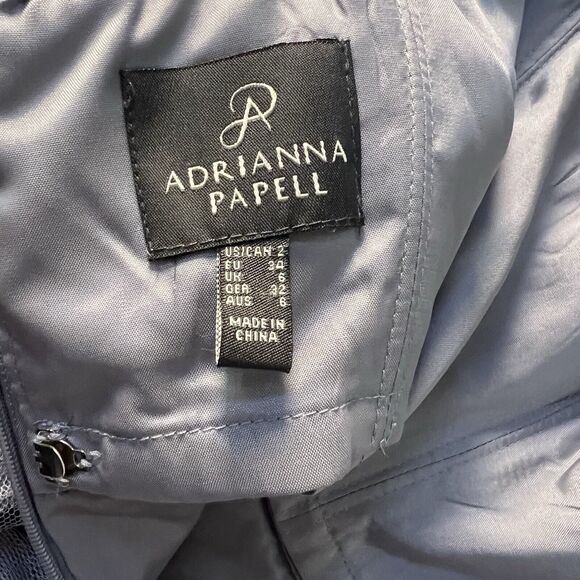 Adrianna Papell Infinity Dress Size 2 Strapless Tulle Convertible Gown in Slate - Picture 9 of 10